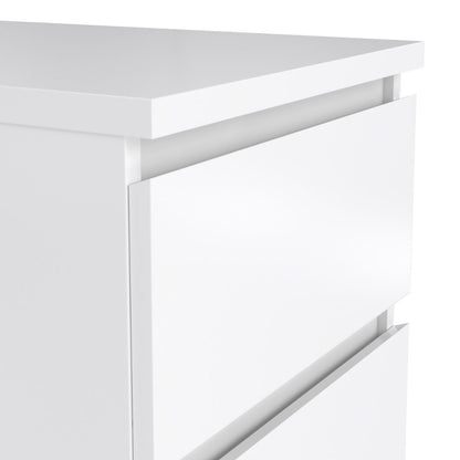 Naia Bedside 2 Drawers in White high gloss