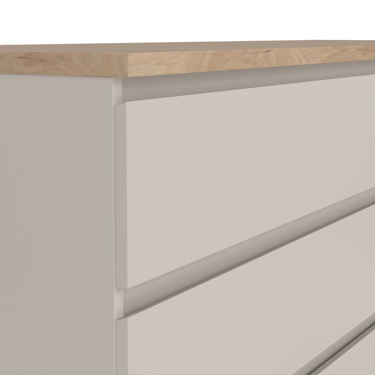 Naia Wide Chest of 6 Drawers (3+3) in Cashmere Jackson Hickory