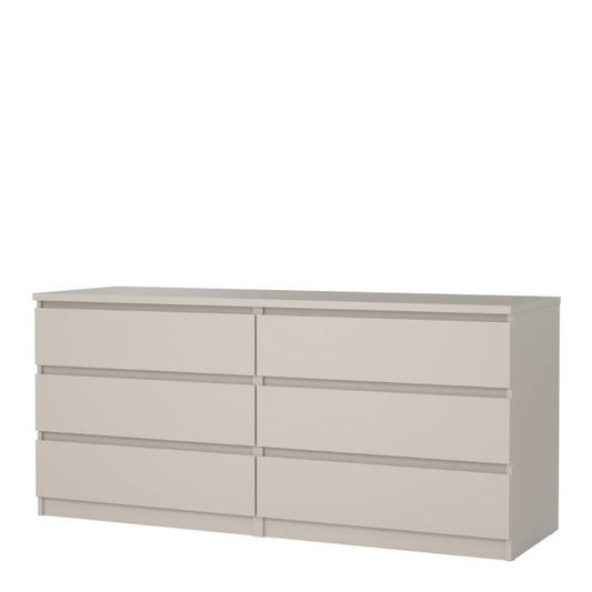 Naia Wide Chest of 6 Drawers (3+3) in Cashmere