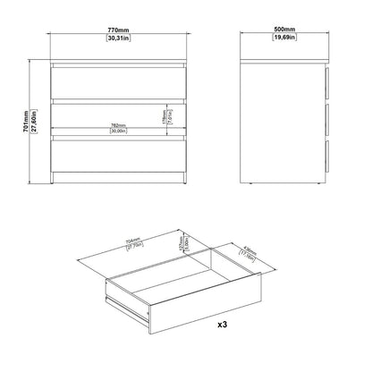 Naia Chest of 3 Drawers in Cashmere Jackson Hickory