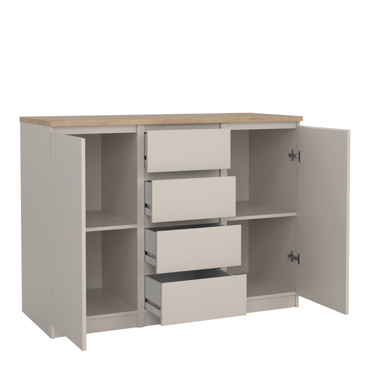 Naia Sideboard 4 Drawers 2 Doors in Cashmere Jackson Hickory