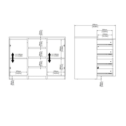 Naia Sideboard 4 Drawers 2 Doors in Cashmere Jackson Hickory