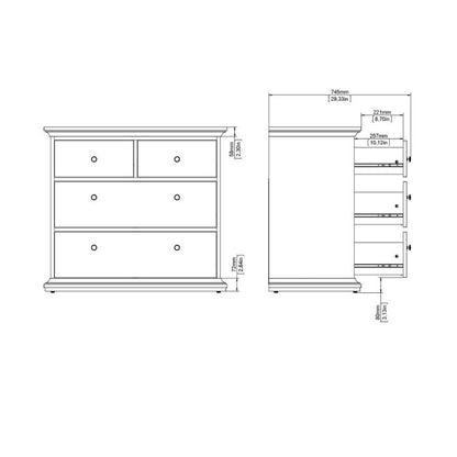 Paris Chest of 4 Drawers in Cashmere