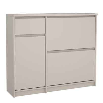 Naia Shoe cabinet 2 Tilting Doors 1 Door + 1 Drawer in Cashmere