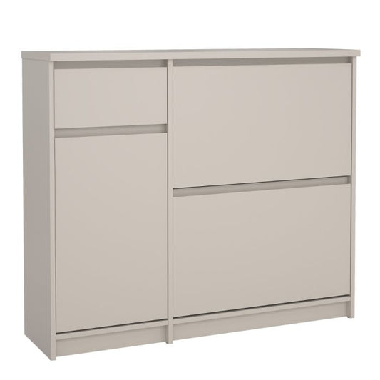 Naia Shoe cabinet 2 Tilting Doors 1 Door + 1 Drawer in Cashmere