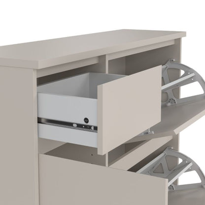 Naia Shoe cabinet 2 Tilting Doors 1 Door + 1 Drawer in Cashmere