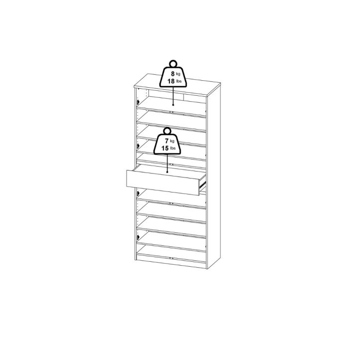 Naia Shoe cabinet with 4 Doors 1 Drawer in Cashmere