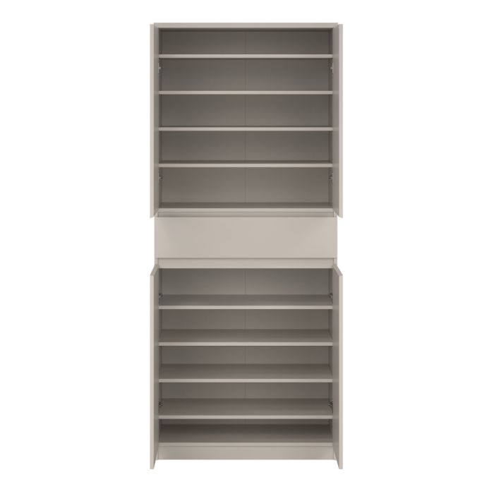 Naia Shoe cabinet with 4 Doors 1 Drawer in Cashmere