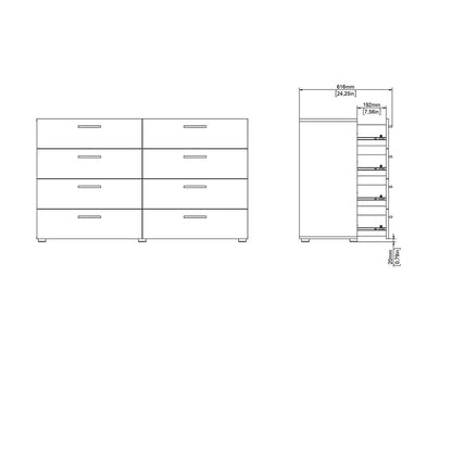 Pepe Wide Chest of 8 Drawers in Walnut