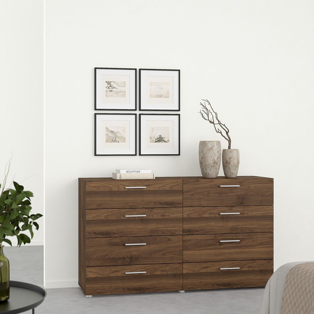 Pepe Wide Chest of 8 Drawers in Walnut
