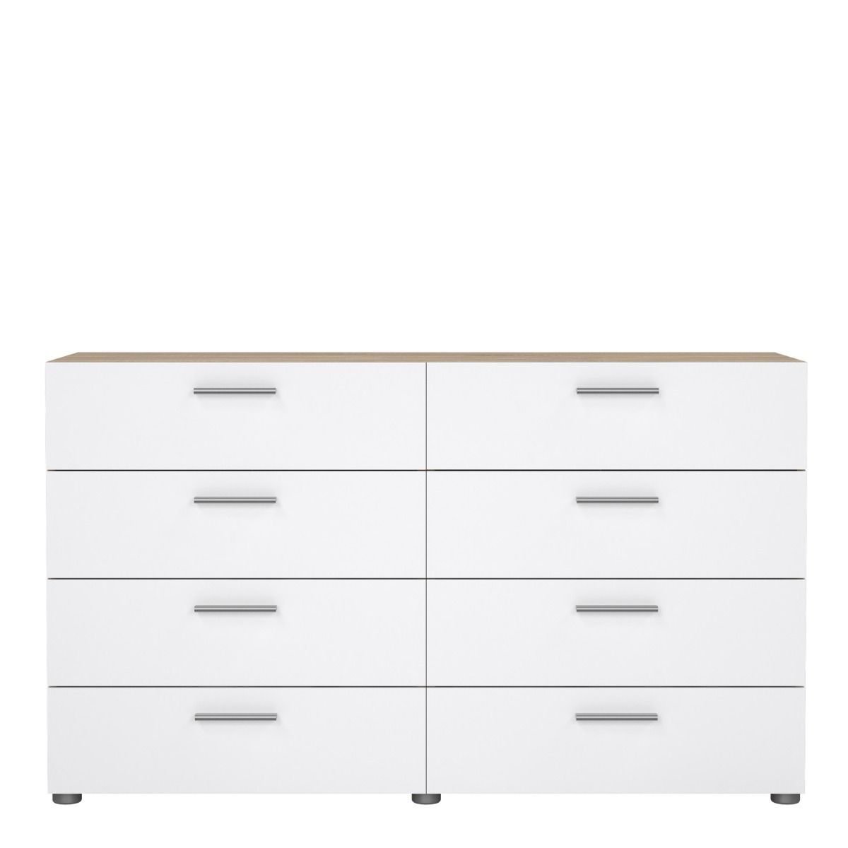 Chest of Drawers UK | Pepe Wide 8 Drawer Chest – Oak & White High Gloss