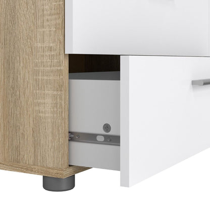 Chest of Drawers UK | Pepe Wide 8 Drawer Chest – Oak & White High Gloss