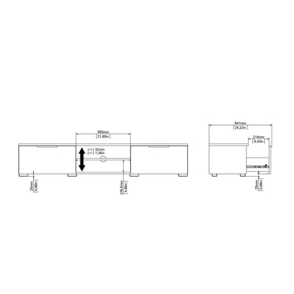 Match TV Unit with 2 Drawers and 2 Shelves in Truffle Oak