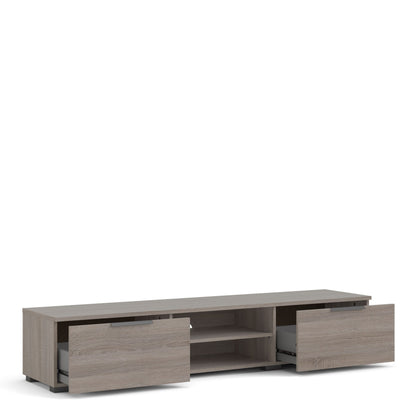 Match TV Unit with 2 Drawers and 2 Shelves in Truffle Oak