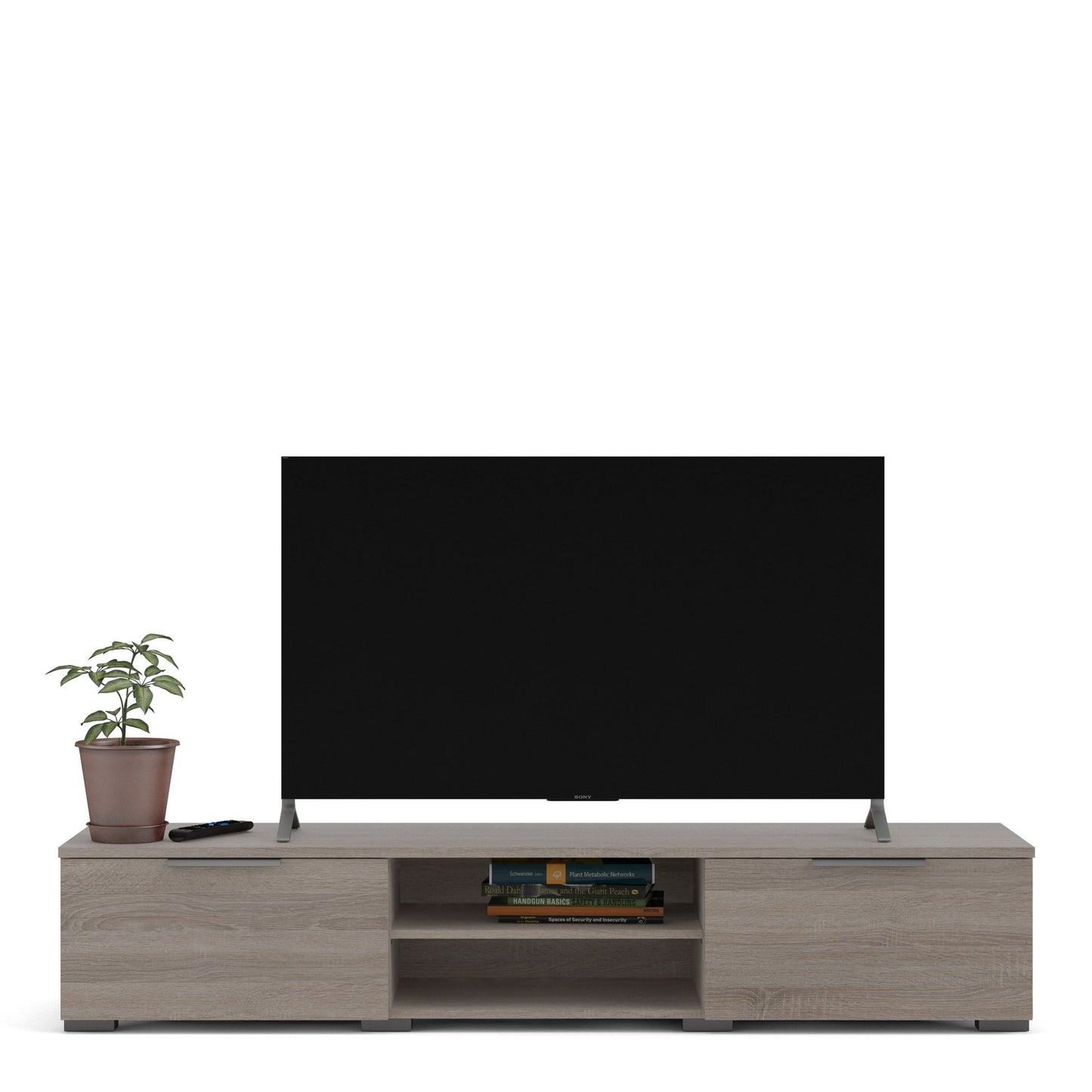 Match TV Unit with 2 Drawers and 2 Shelves in Truffle Oak