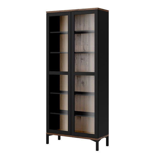 Roomers Display Cabinet Glazed 2 Doors in Walnut