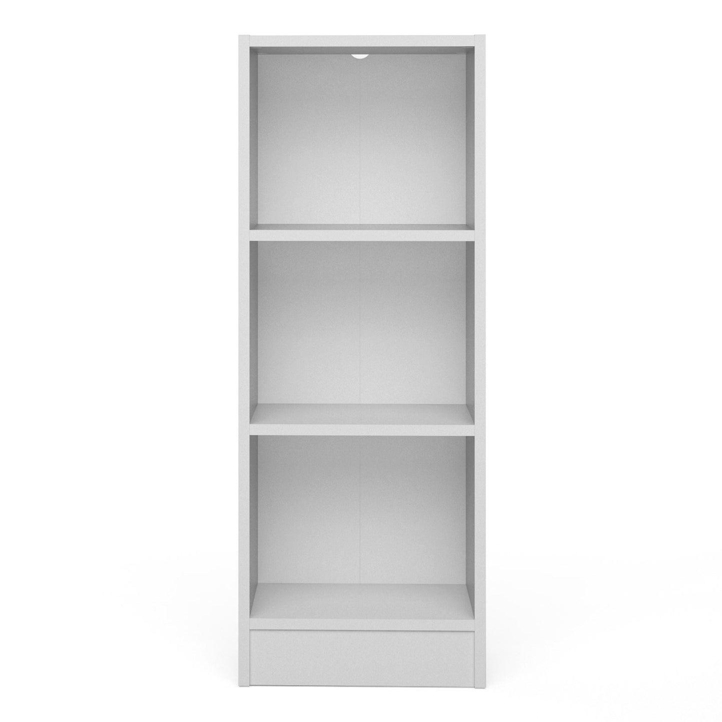 Basic Low Narrow 2 Shelf Bookcase in White