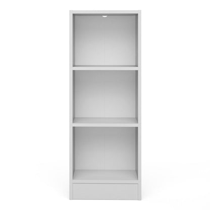 Basic Low Narrow 2 Shelf Bookcase in White