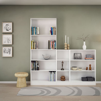 Basic Low Narrow 2 Shelf Bookcase in White