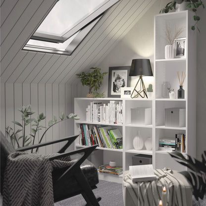 Basic Low Narrow 2 Shelf Bookcase in White