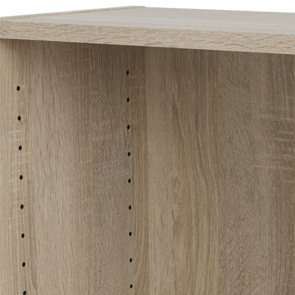 Basic Low Narrow Bookcase with 2 Shelves in Oak