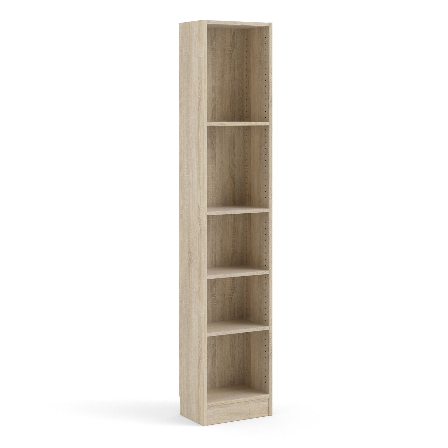 Basic Tall Narrow 4 Shelf Bookcase in Oak