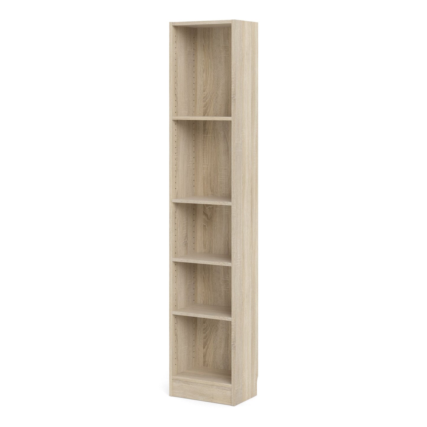 Basic Tall Narrow 4 Shelf Bookcase in Oak