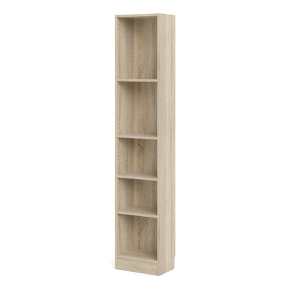 Basic Tall Narrow 4 Shelf Bookcase in Oak