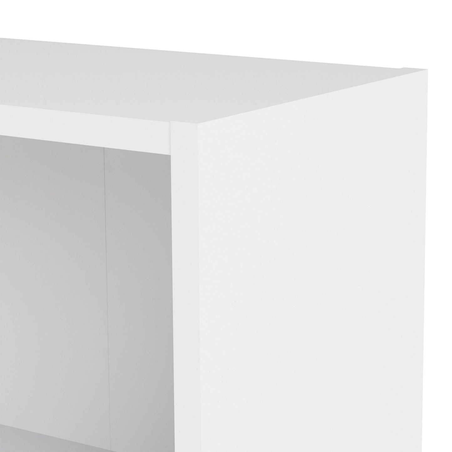 Basic Low Wide 2 Shelf Bookcase in White