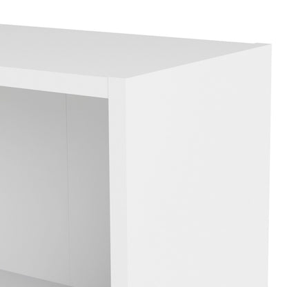 Basic Low Wide 2 Shelf Bookcase in White
