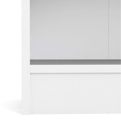 Basic Low Wide 2 Shelf Bookcase in White