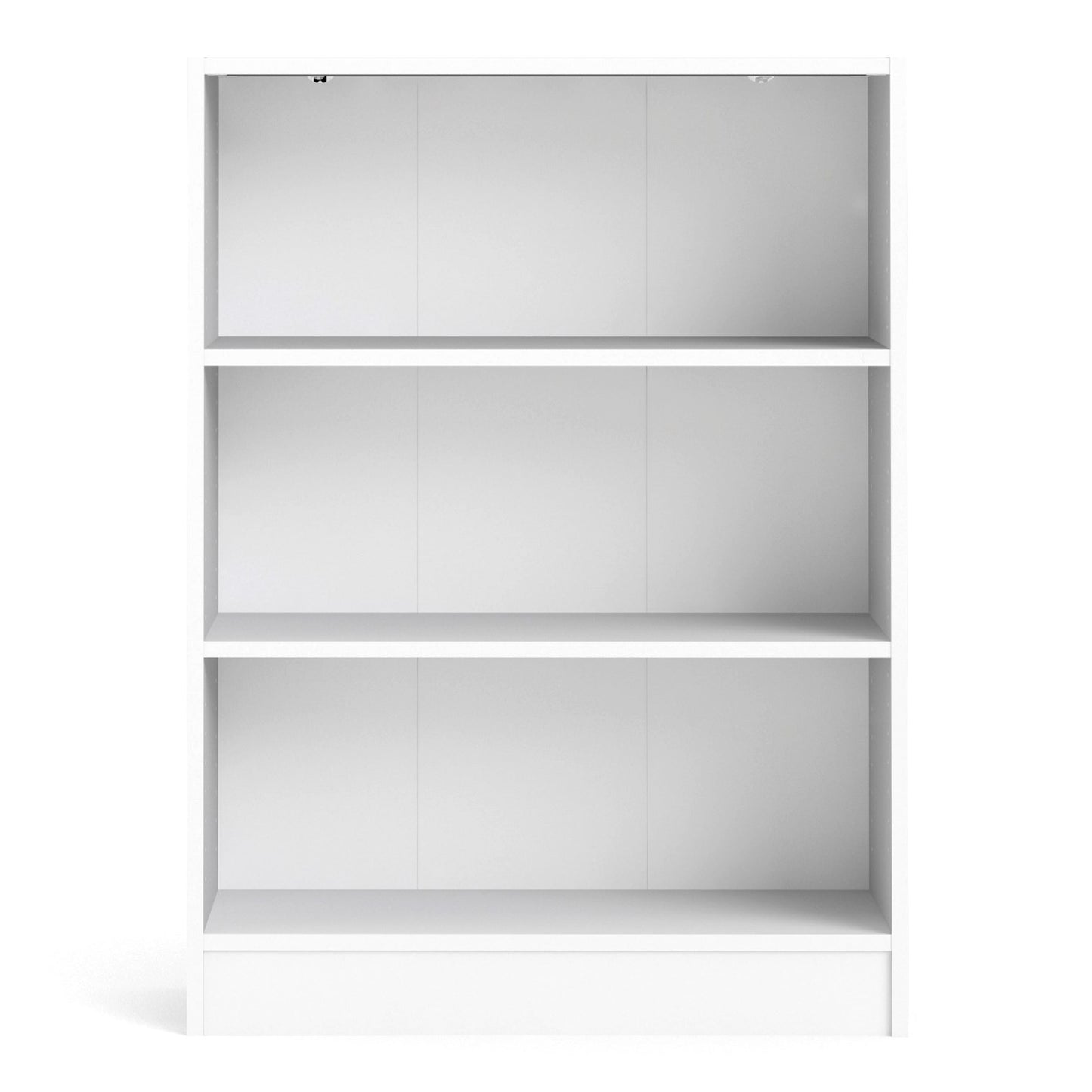 Basic Low Wide 2 Shelf Bookcase in White