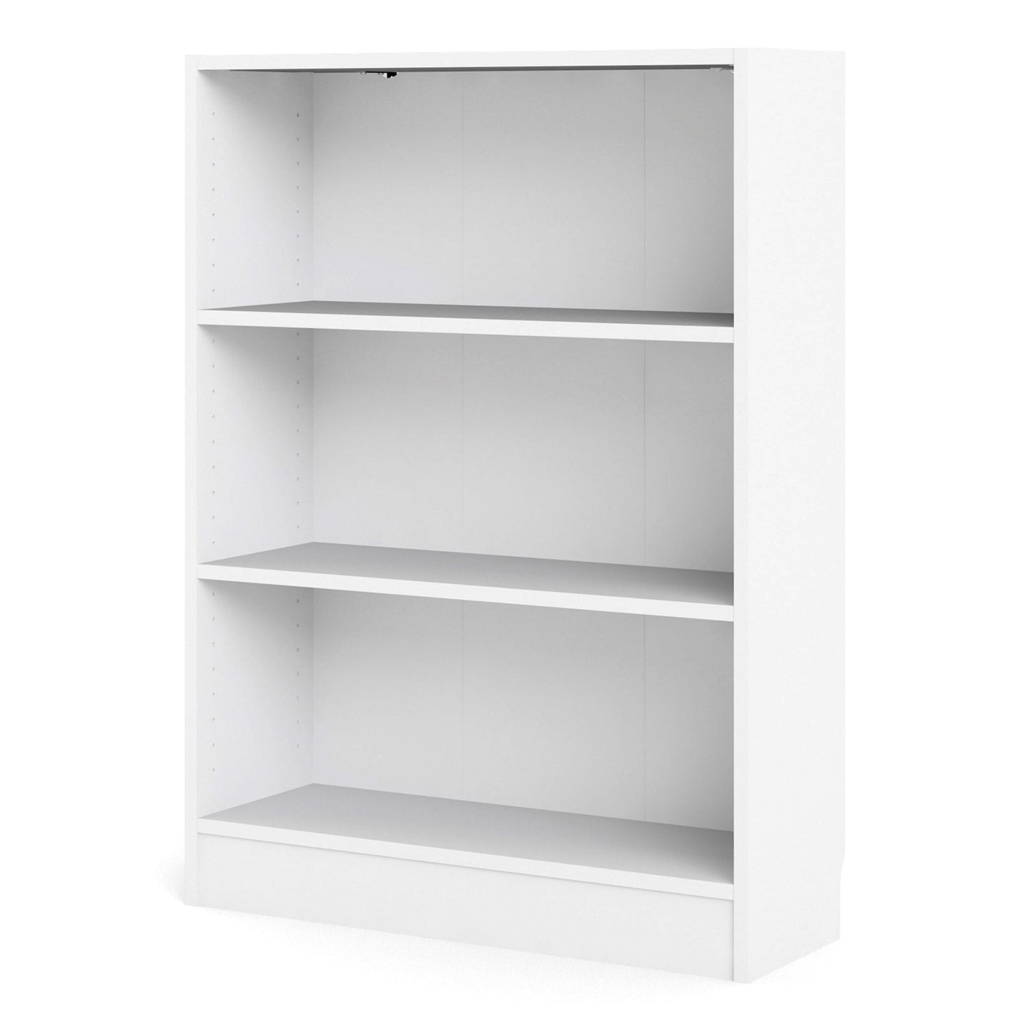 Basic Low Wide 2 Shelf Bookcase in White