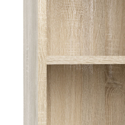 Basic Low Wide 2 Shelf Bookcase in Oak