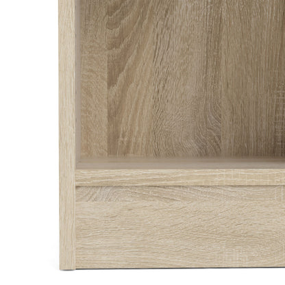 Basic Low Wide 2 Shelf Bookcase in Oak