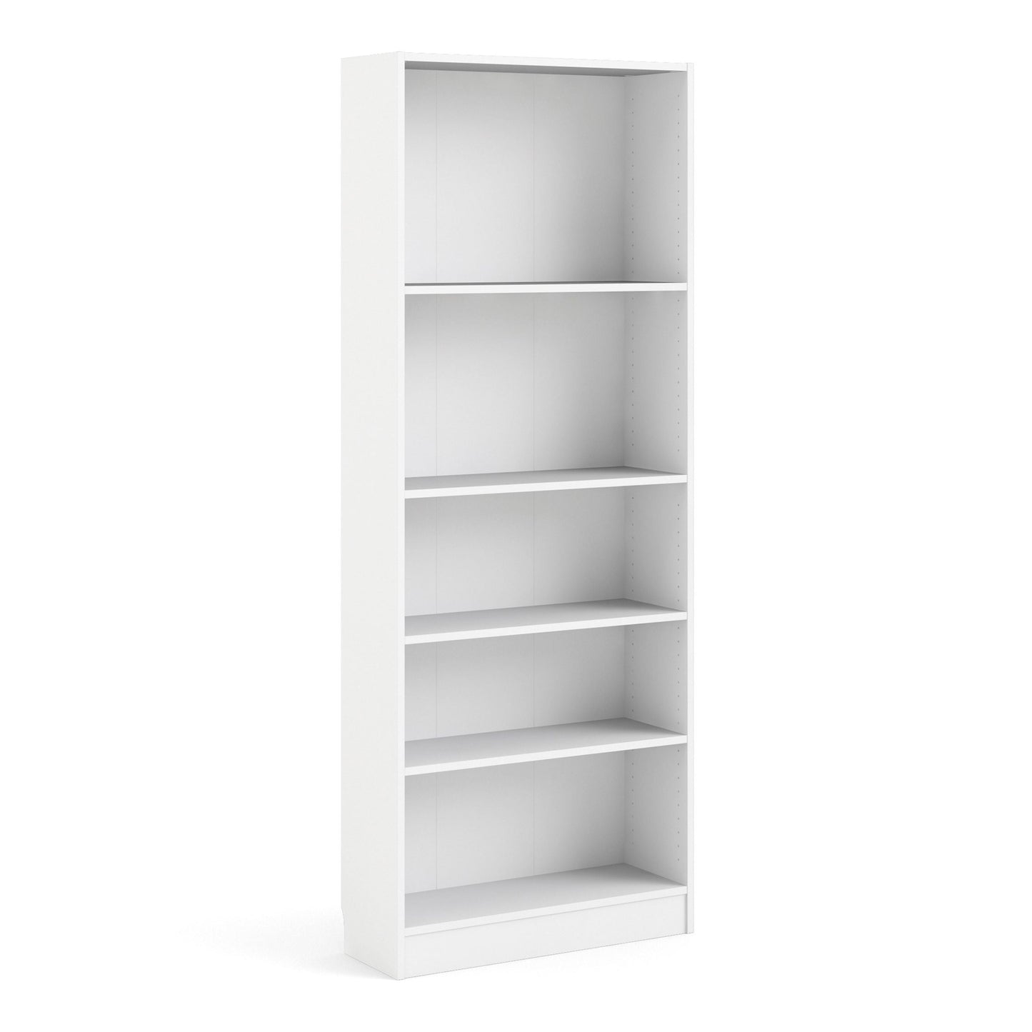 Basic Tall Wide Bookcase 4 Shelves in White