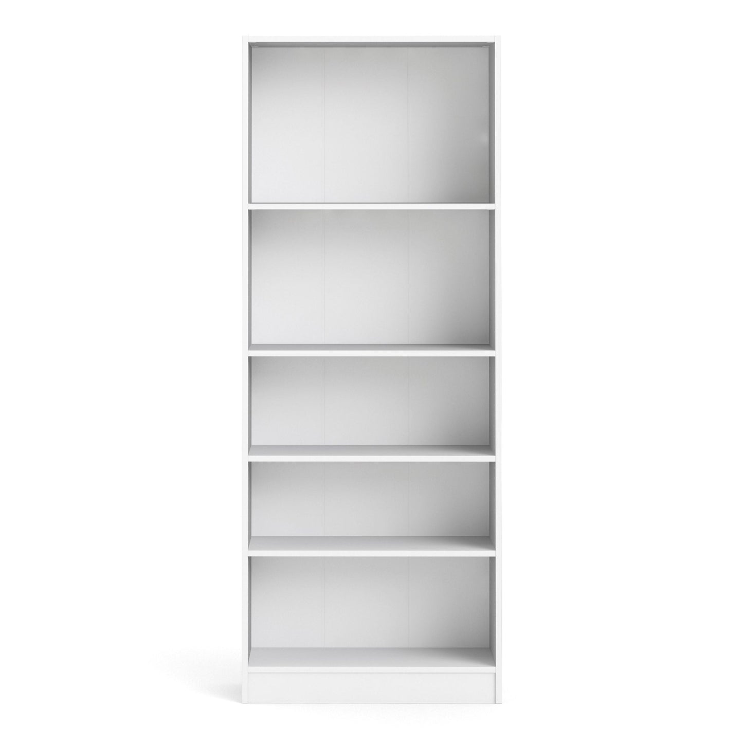 Basic Tall Wide Bookcase 4 Shelves in White
