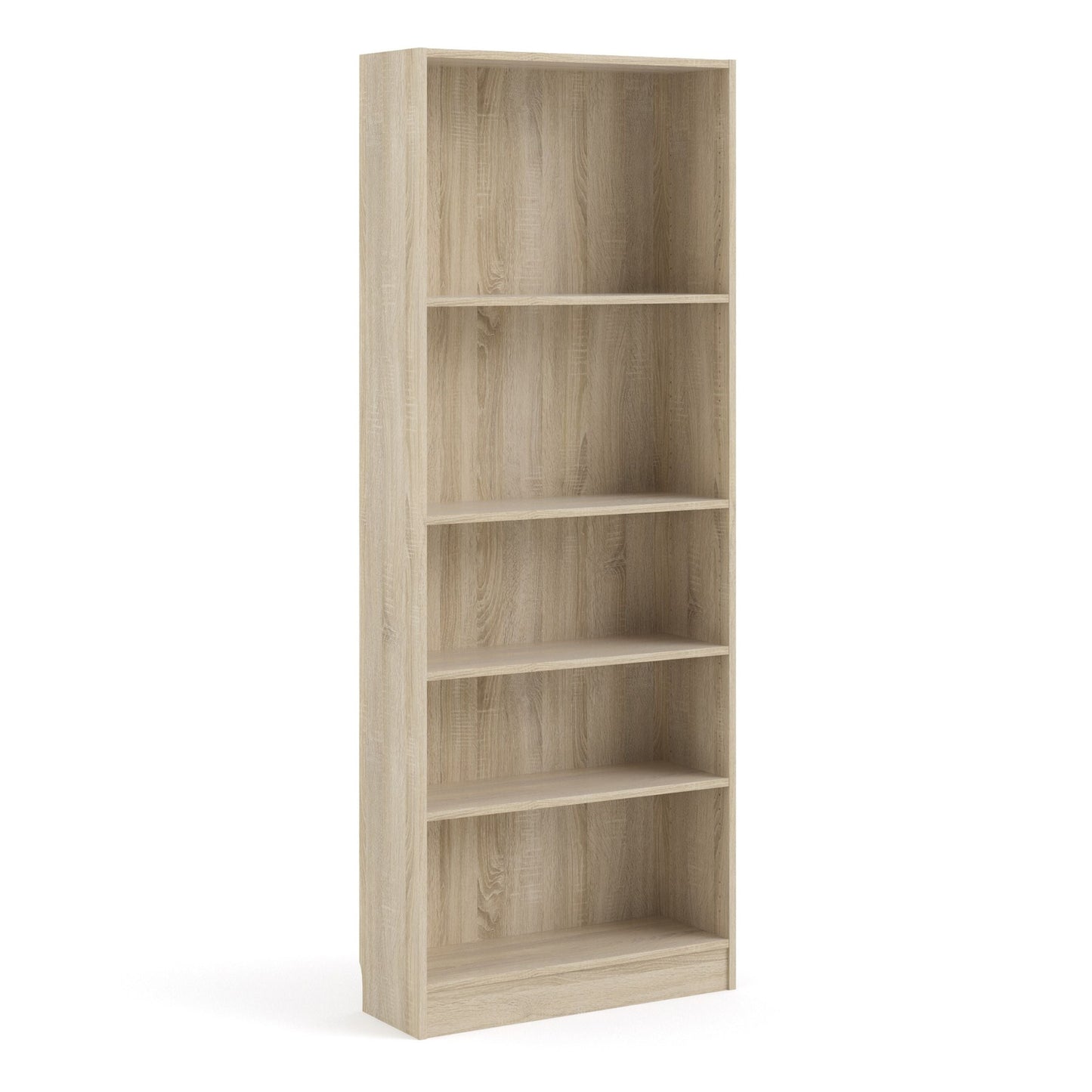 Basic Tall Wide 4 Shelf Bookcase in Oak