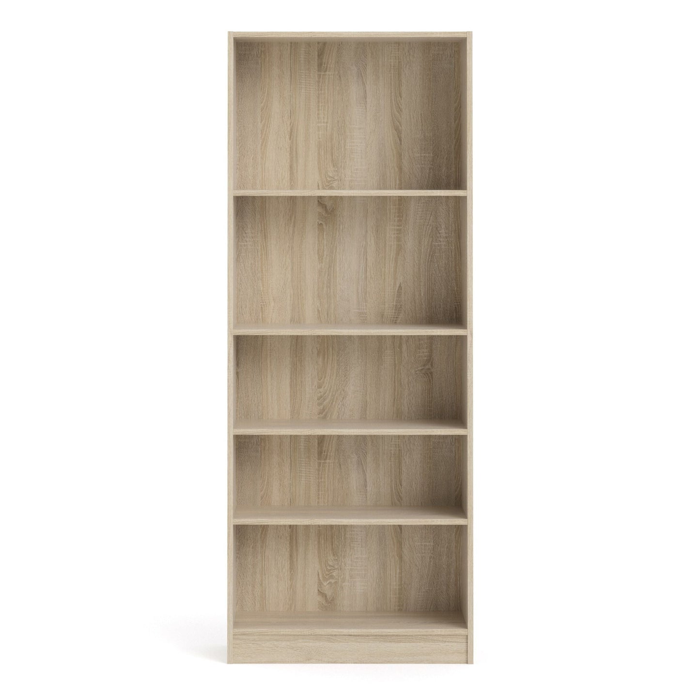 Basic Tall Wide 4 Shelf Bookcase in Oak
