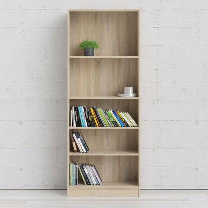 Basic Tall Wide 4 Shelf Bookcase in Oak