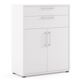Prima Bookcase with Drawers and Doors in White