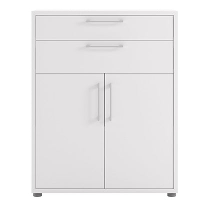 Prima Bookcase with Drawers and Doors in White