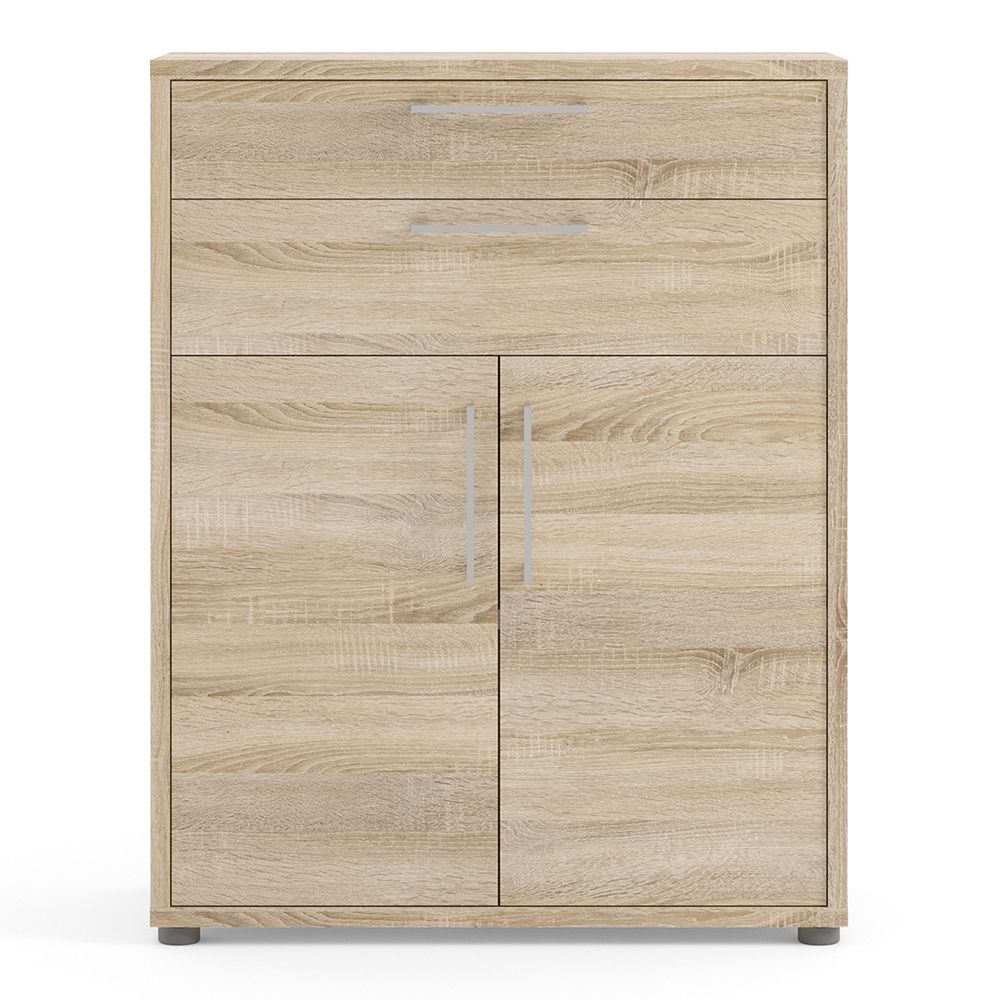 Prima Bookcase 1 Shelf with 2 Drawers and Doors in Oak