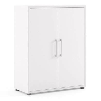 Prima Bookcase with 2 Shelves and 2 Doors in White