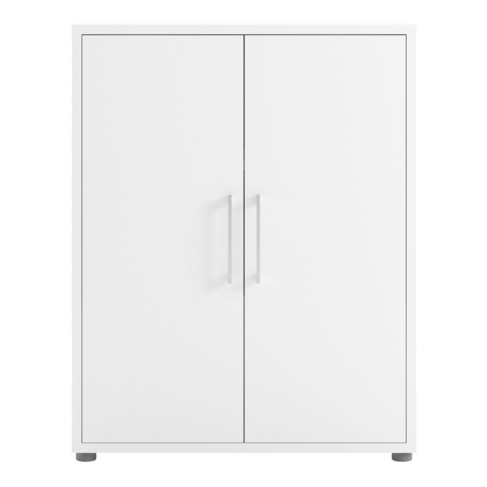 Prima Bookcase with 2 Shelves and 2 Doors in White