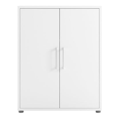 Prima Bookcase with 2 Shelves and 2 Doors in White