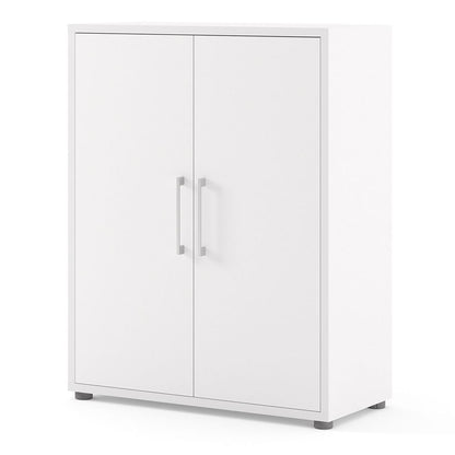Prima Bookcase with 2 Shelves and 2 Doors in White
