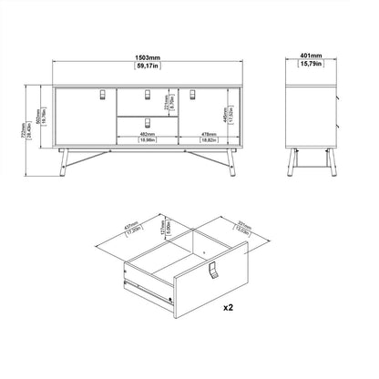 Ry Sideboard 2 Doors 2 Drawers in Black Walnut