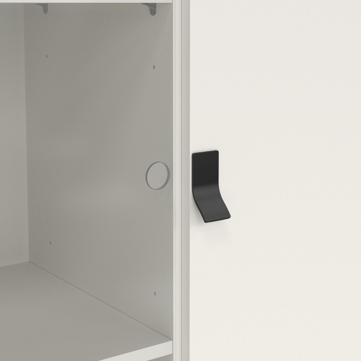 Ry China Cabinet with Glass Door and Drawer in Matt White