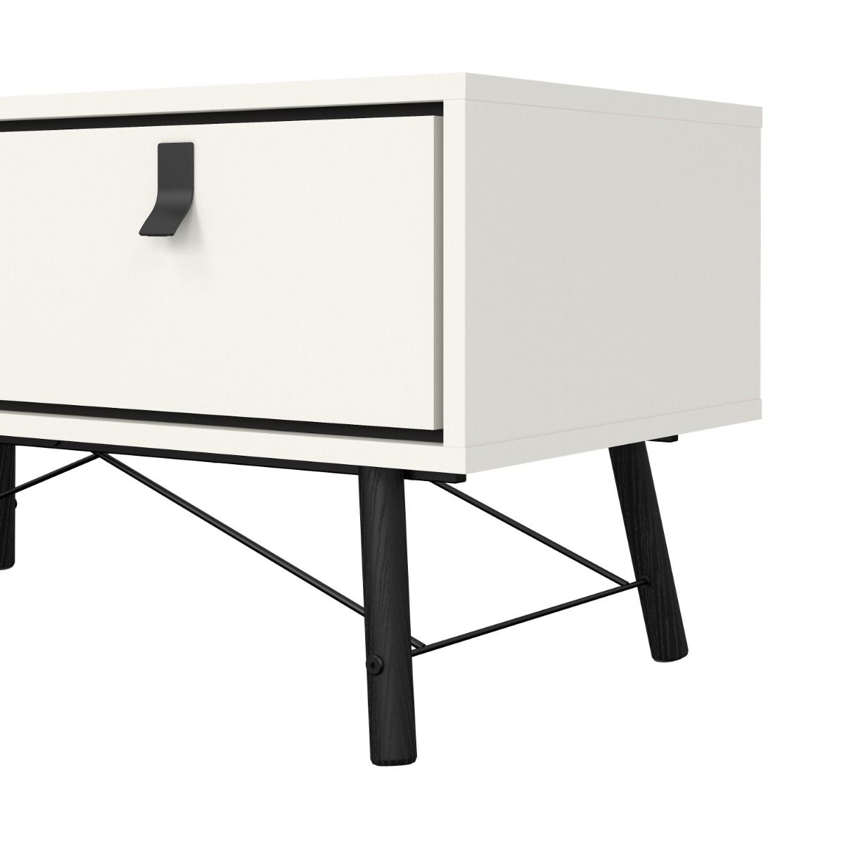 Ry Coffee Table with Drawer in Matt White